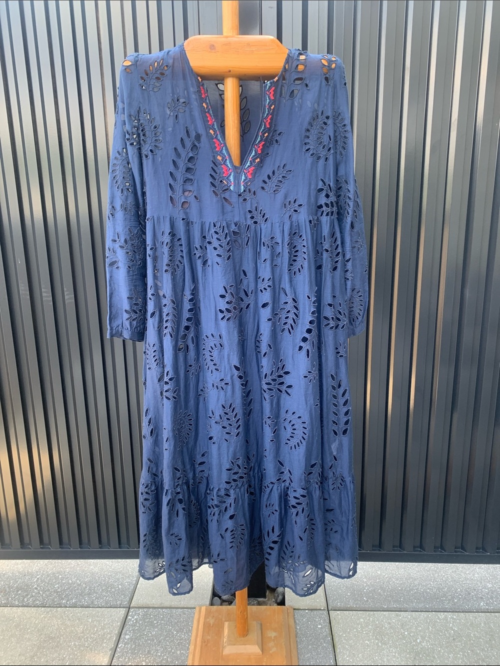 Jade byJohnny Was Vera Midi Dress  Slip Silk & Cotton Blend Dress S